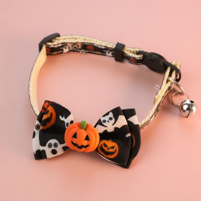 Spooky Bows Halloween Pet Collar Set