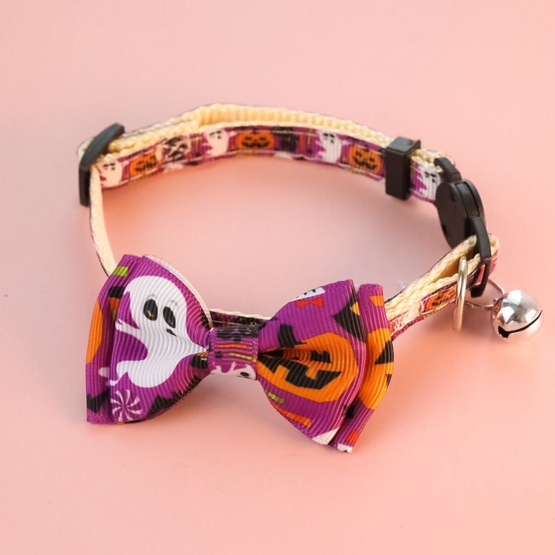 Spooky Bows Halloween Pet Collar Set