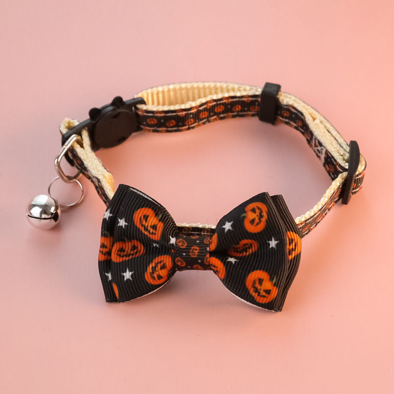 Spooky Bows Halloween Pet Collar Set