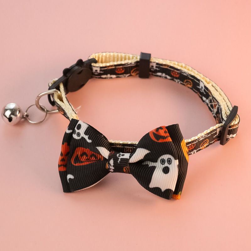 Spooky Bows Halloween Pet Collar Set