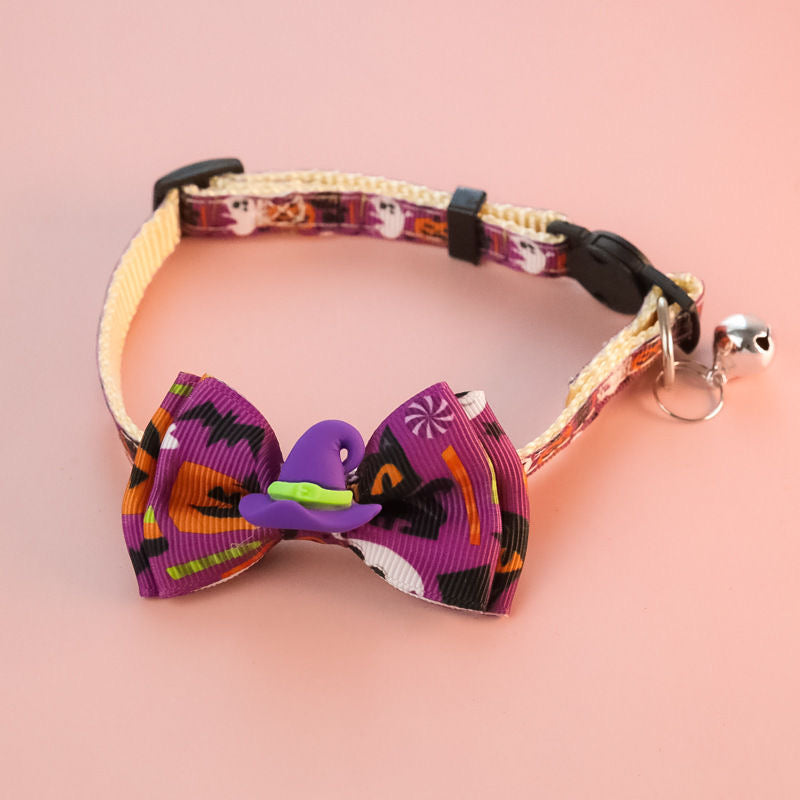 Spooky Bows Halloween Pet Collar Set
