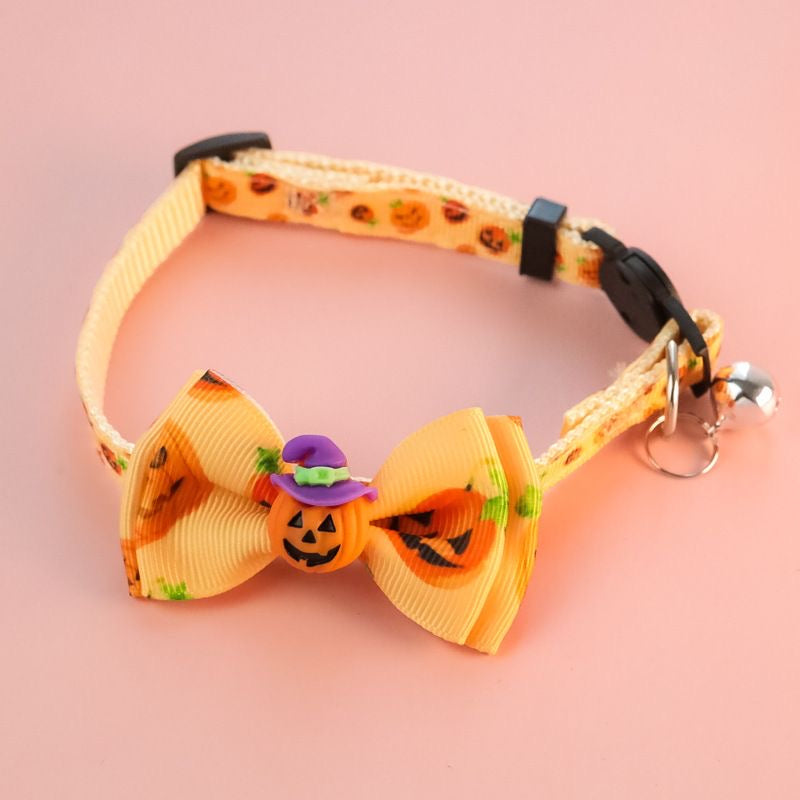 Spooky Bows Halloween Pet Collar Set