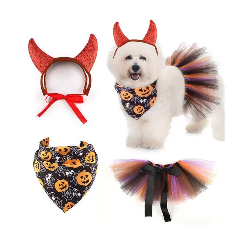 Wicked Wings & Devilish Tutu Pet Costume Set