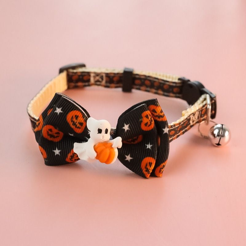 Spooky Bows Halloween Pet Collar Set